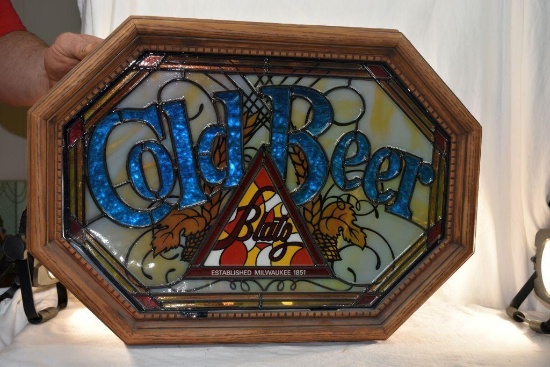 Blatz lighted sign, 21" x 16"