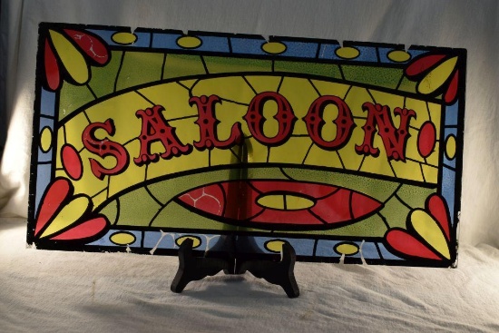 Glass 17" x 10" Saloon sign