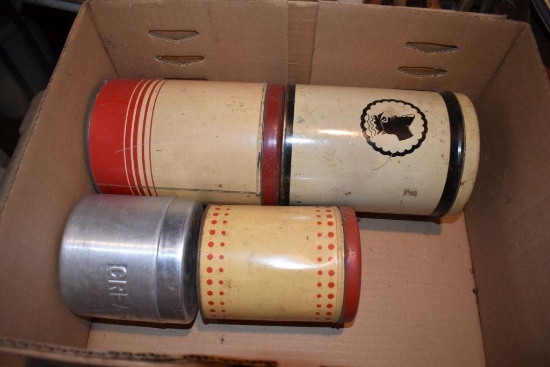 Assorted canister tins