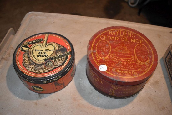 2 oil mop tins