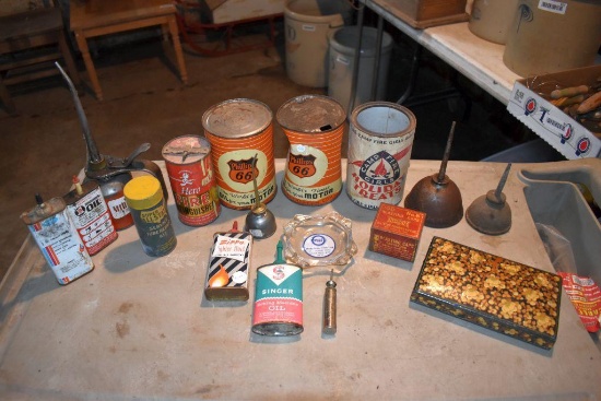 Petroleum advertising cans