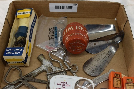 Advertising beer openers, shoe horns, Phillips 66 salt & peppers, lighters