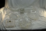 Assorted cut glass dishes