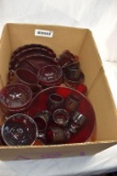 Assorted ruby red dishes