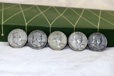 1960 , 1954,1962,1963.1950 Franklin half dollar, selling 5 times the money