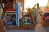 Three boxes of children's toys and games