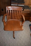 Oak Office Chair on casters