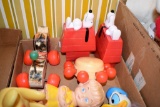 Fisher Price toys, Donald Duck, Snoopy