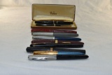 Parker fountain pen, mechanical pencil set and other fountain pens