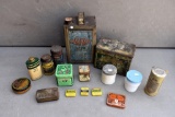 Assortment of old tins, Watkin jars