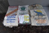 Assortment of advertising seed bags