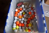 Large assortment of range golf balls