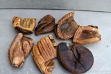 Assortment of vintage baseball gloves