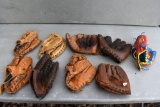 Assortment of vintage baseball gloves