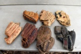 Assortment of vintage baseball gloves