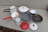 Assortment of enamelware