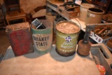 Skelly, DE Laval, Quaker oil cans, and Graco oil gun