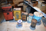 Assortment of Advertising tins