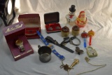 Watches, salt & peppers, vintage Christmas