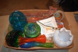 Assorted art glass and glassware