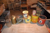 Assorted advertising tins