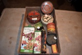 Assorted advertising tins