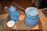 Enamelware coffee pot and double boiler