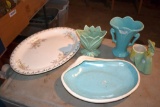 Art Pottery vases and platter