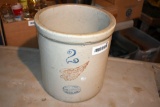 Red Wing 2 gallon wing crock with small chips on bottom