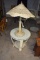 Wicker table and lamp