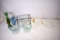 Blowen glass items, candle holders
