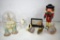 Nut Cracker, blowen glass items, perfume bottles