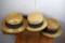 3 Straw vintage hats
