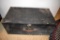 Metal flattop trunk and vintage clothes