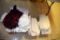 3 Boxes of aprons, material and clothing