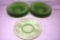 11 Green depression dinner plates
