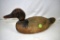 Hand carved wooden decoy with glass eyes