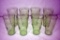8 Green depression water glasses