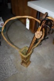 Wicker flower basket with canes