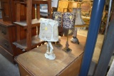 Wooden box with 3 dresser lamps