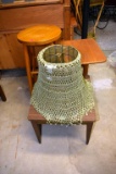 Wooden stool, side table, end table and lamp shade,