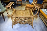 Wicker saddle chair