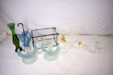 Blowen glass items, candle holders