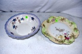 Hand painted bowl and hand painted plate