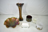 Assortment of carnival glass, has some damage