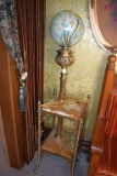 Marble top glass ball table banquet lamp, been electrified, has been repaired/restoration