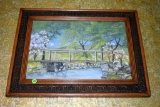 Oak frame with bridge picture, 17