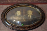 Oval glass picture frame and photo
