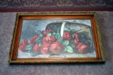 Victorian style frame and rose print