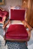 Walnut settee side rocking chair